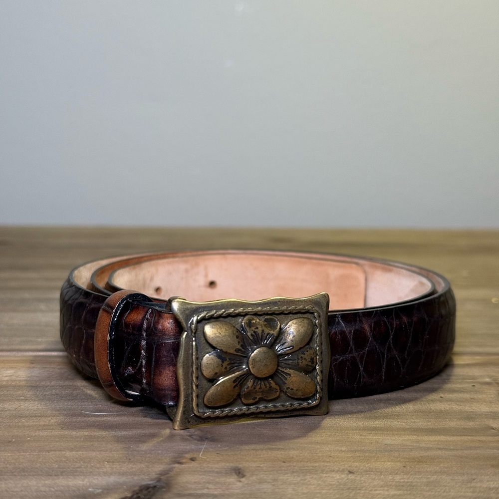 Vintage BERGÉ genuine leather belt, made in Italy
